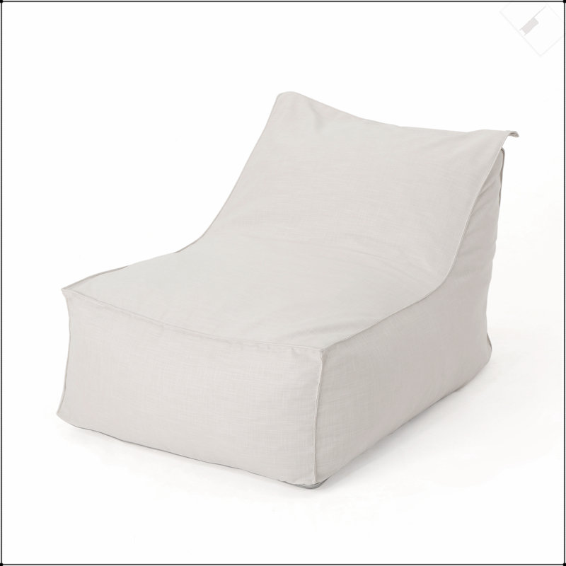 Ettie 3 Ft. Water Resistant Fabric Bean Bag Chair, Soft And Comfortable For Modern Living Spaces, Khaki, Khaki Fabric