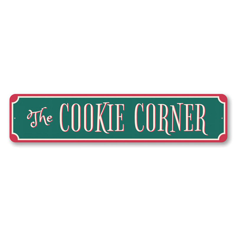 Plaque en aluminium The Cookie Corner, H 4 po x l 18 po x P 0,04 po