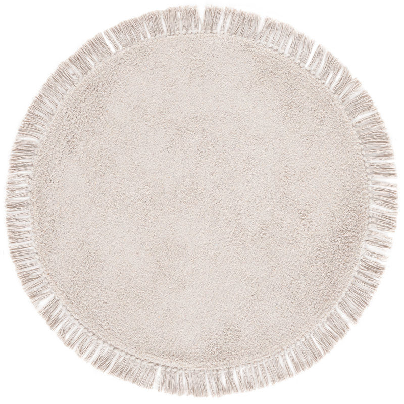 Dalla Handtufted Recycled Cotton Machine Washable Solid Color Rug, Round 5'