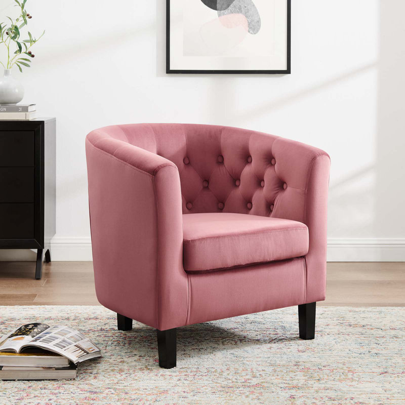 Modway Prospect Upholstered Armchair, Dusty Rose Velvet