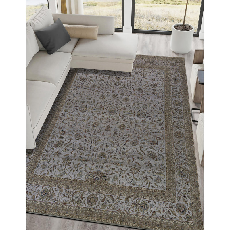 Tapis beige et beige noué à la main de haute qualité