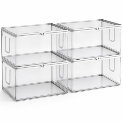 Sac de rangement transparent en plastique pliable avec fermeture à glissière et poignées pour vêtements et couvertures Sorbus 90L - paquet de 4