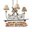 35" Long Personalized Canoe 4 Light Chandelier