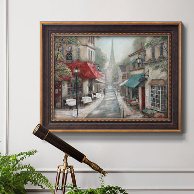 «Eiffel View From Charlie's Café», peinture sur toile encadrée