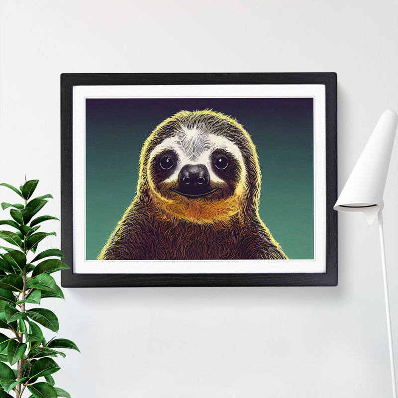 Inconceivable Sloth - Single Picture Frame Print, 46cm H x 64cm W x 2cm D, Black