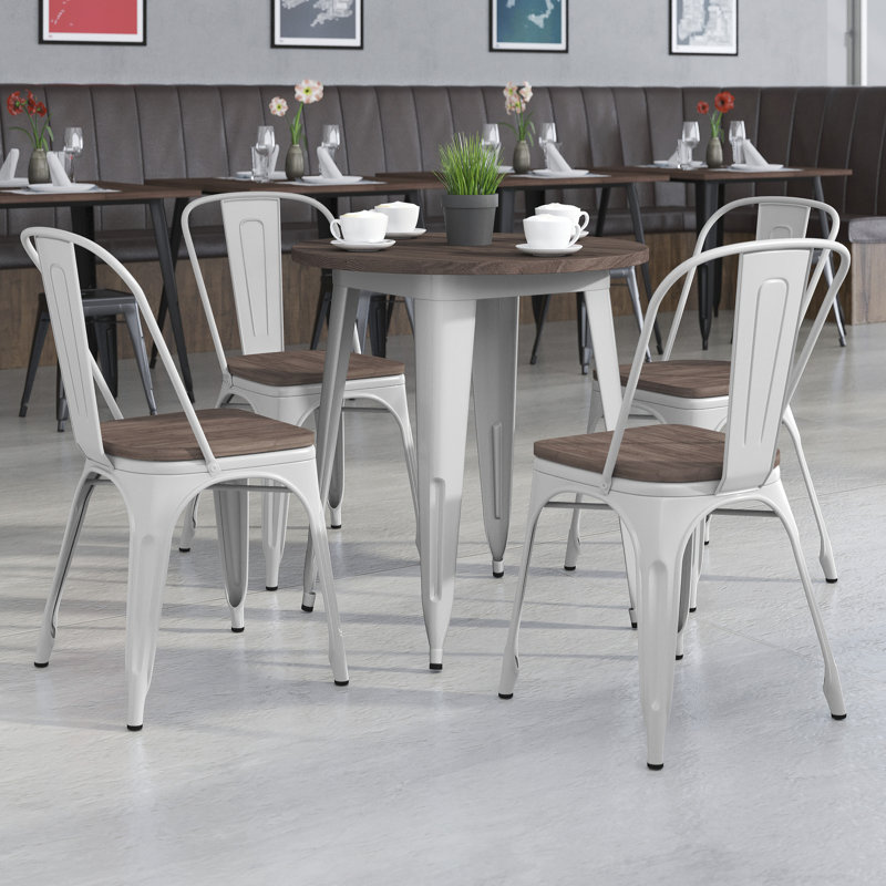 Chaises de restaurant modernes en métal à dossier en X (ensemble de 2) (ensemble de 2), Argent argent