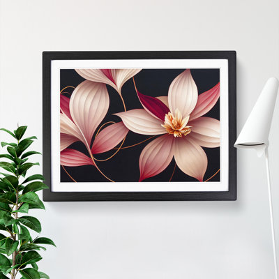 Ethereal Flowers Deco - Framed Print