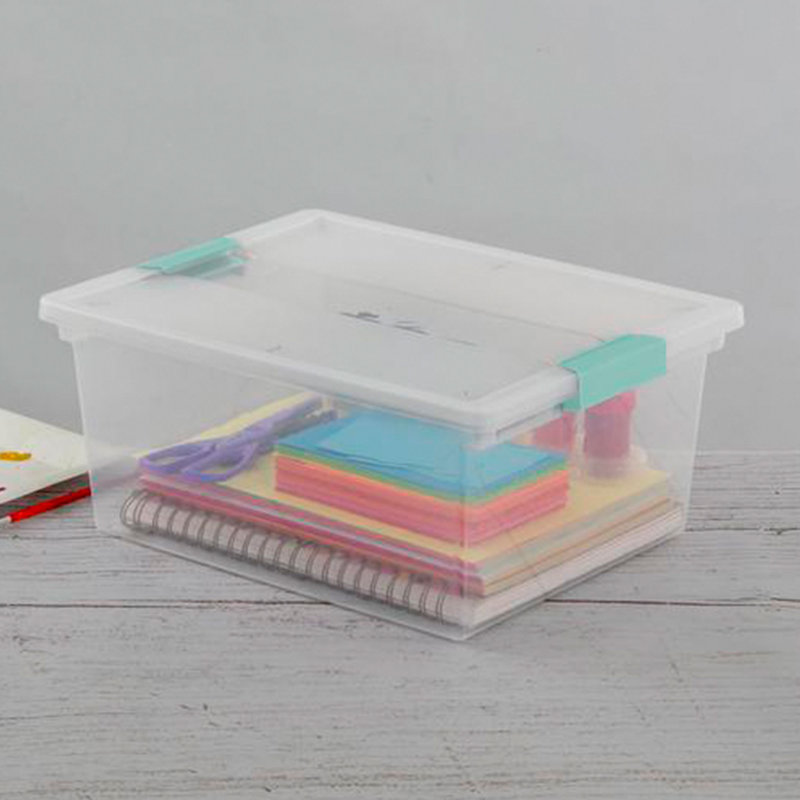 Sterilite Deep Clear Plastic Stackable Storage Bin with Clear Latch Lid, 32
