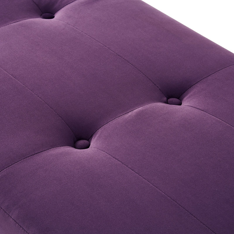 Banc en velours Bissett, Mauve