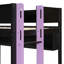 Lit mezzanine simple en bois massif avec bureau, armoire de rangement et penderie, bande lumineuse DEL, ports de chargement USB, noir et violet-1901421437-1901421436
