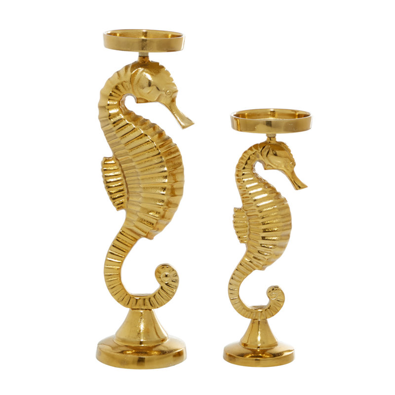 18.05'' H Aluminum Tabletop Candlestick, Gold