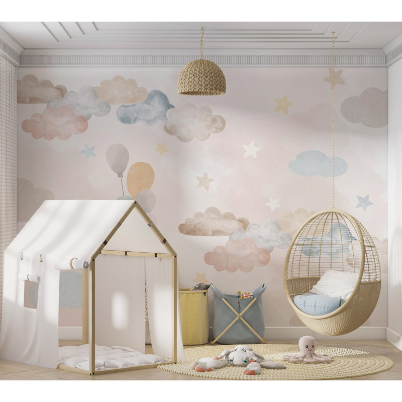 Peel & Stick Kids Wall Mural - Fairy Tale Sky, 173" W x 124" L