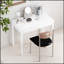 Meuble-lavabo compact 35,43 pouces avec tiroir - table de maquillage élégante avec façade festonnée, poignée dorée et pieds robustes pour les petits espaces