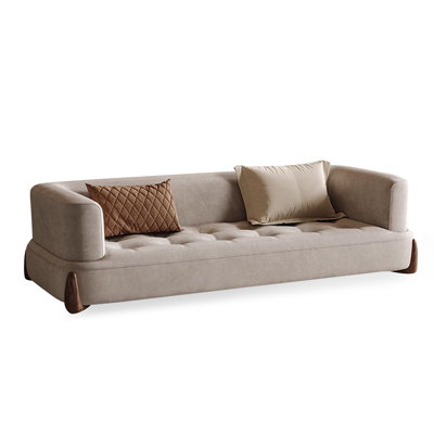 Beige Upholstered Bench