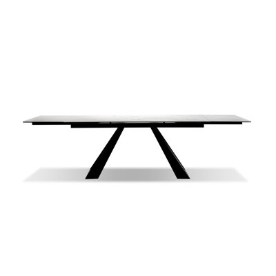 Bridge Extendable Metal Base Dining Table