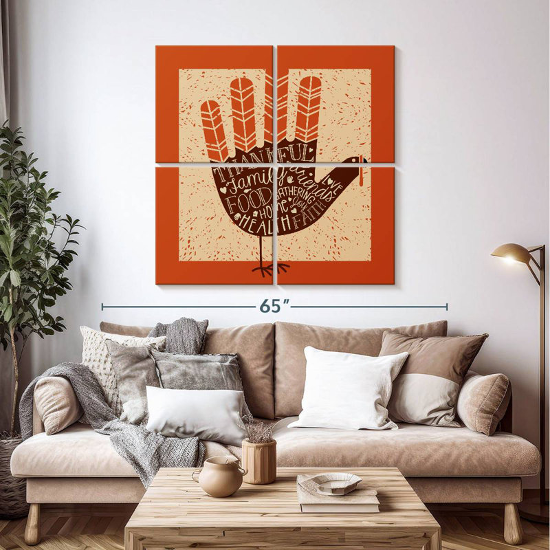 Lelend Thanksgiving Hand Turkey, 45" H x 45" W