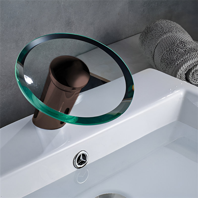 BathSelect Luxury Suite Cancun Waterfall Dark Oil Rubbed Bronze Commercial Touchless Sensor Faucet, Brass Body, Deck Mount