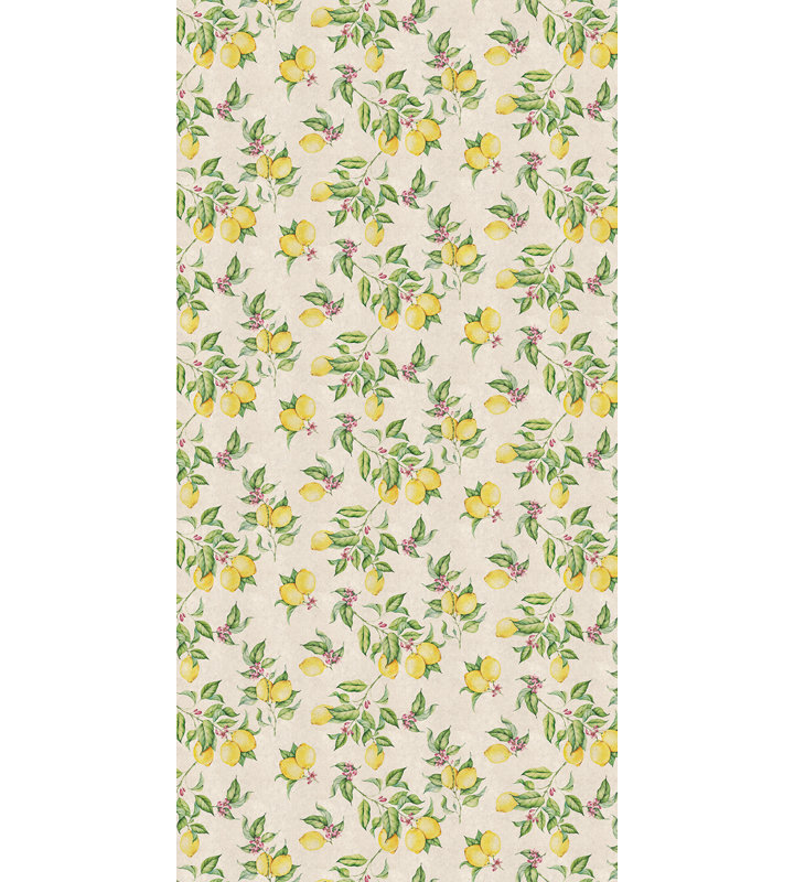 Limones Yellow Cushioned Kitchen Mat, Rectangle 2' x 4'