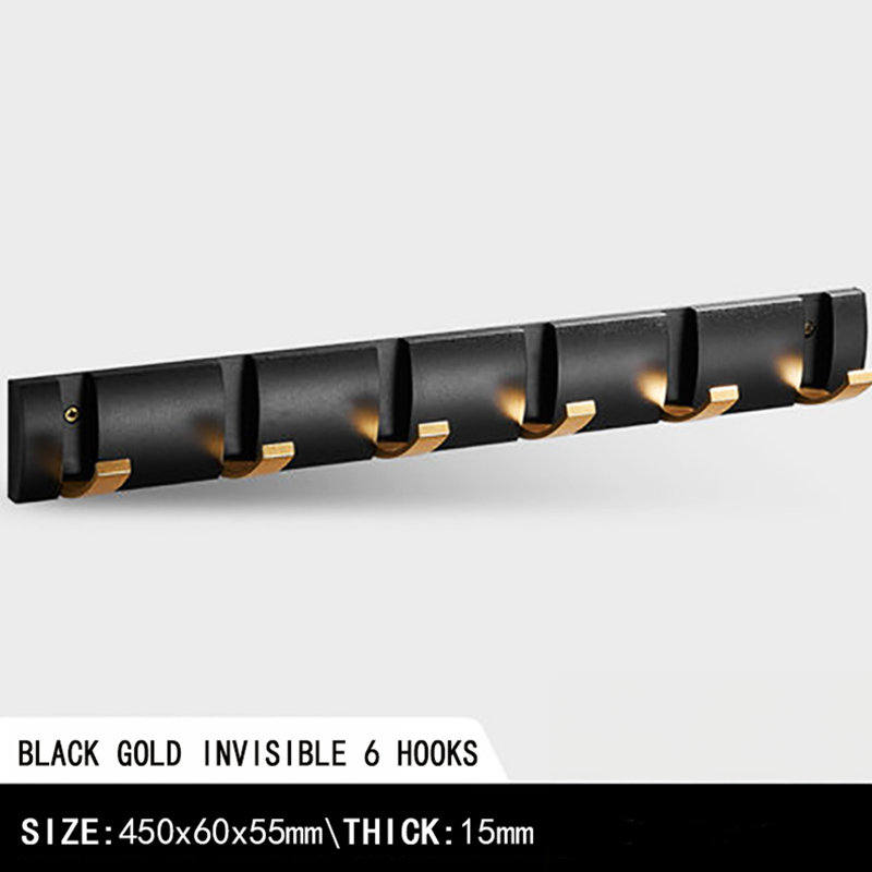 Kruetzen Aluminium 6 - Hook Coat Rack, Matt Black