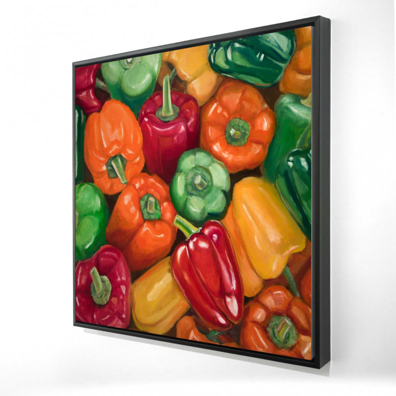 Art coloré sur toile, nourriture colorée, poivrons