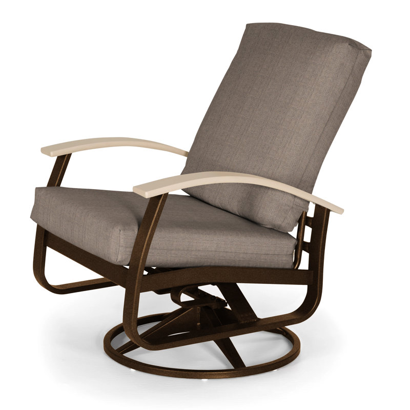 Belle Isle Outdoor Swivel Lounge Chair, Red, White P50, Textured Kona