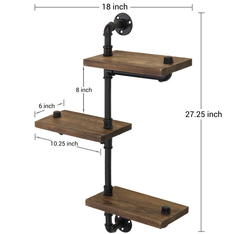 Tavernier 3 Piece Pine Solid Wood Accent Shelf