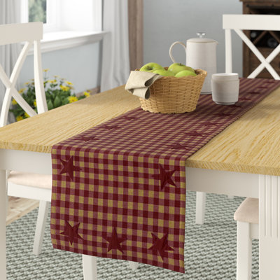 Deuxville Checkered 100% Cotton Table Runner