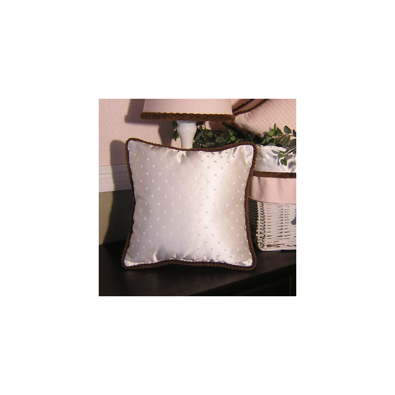 Coussin rose chocolat, Ivoire