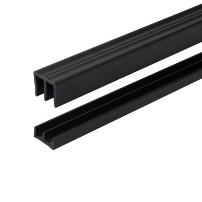 Rail pour porte coulissante 1/4 "- ensemble supérieur et inférieur en plastique noir 48", lot de 3 - Outwater