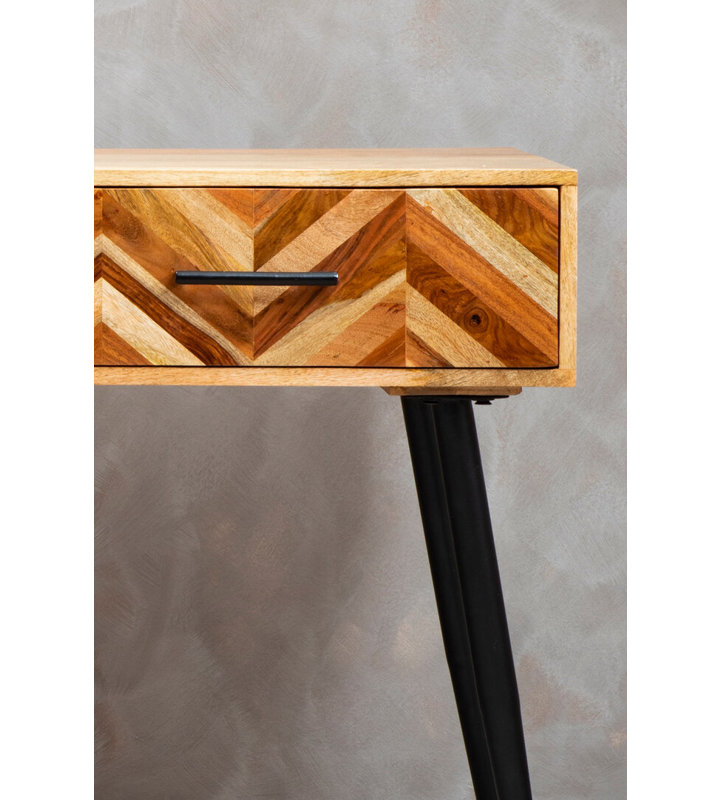 115cm Solid Wood Top Console Table