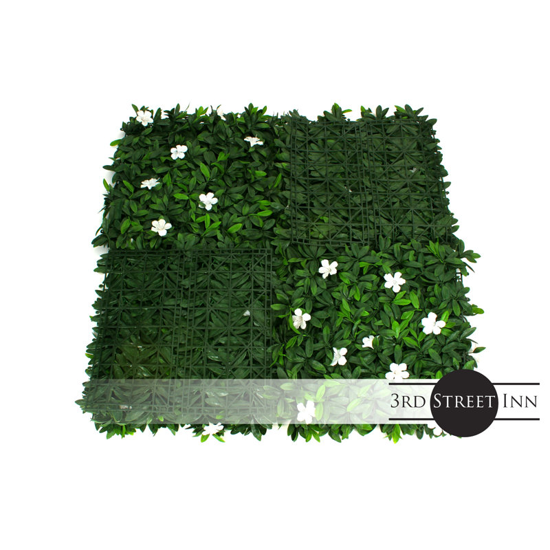 Coucou blanc avec feuillage vert artificiel protégé contre les rayons UV pour la décoration extérieure (ensemble de 12)