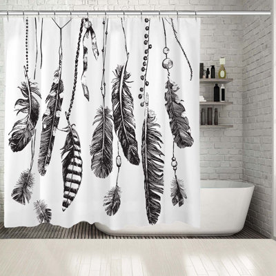 Rideau de douche simple floral 13 pièces + crochets