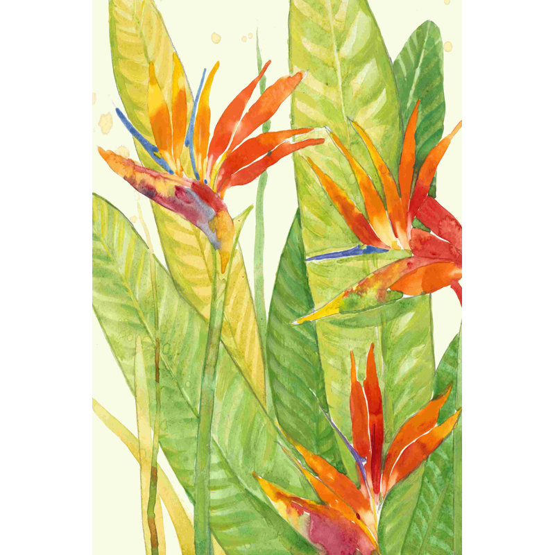 Aquarelle de fleurs tropicales III, H 30 po x l 20 po x P 1,25 po