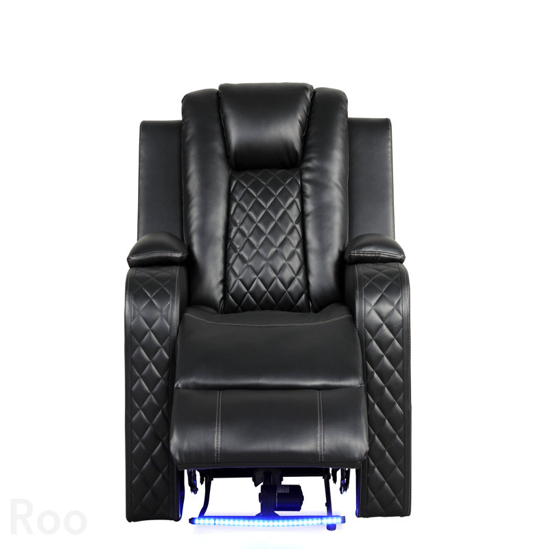 Fauteuil inclinable à DEL et en similicuir gris, Gris