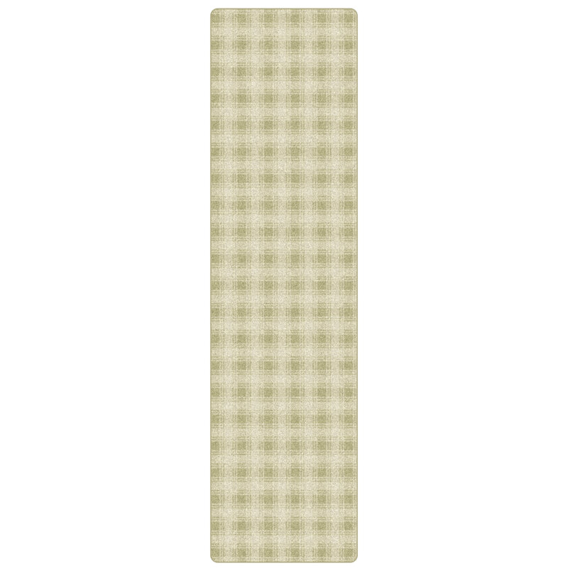Imagine Figurative Shortstop Plaid Area Rug, Runner 2'1" x 7'8"