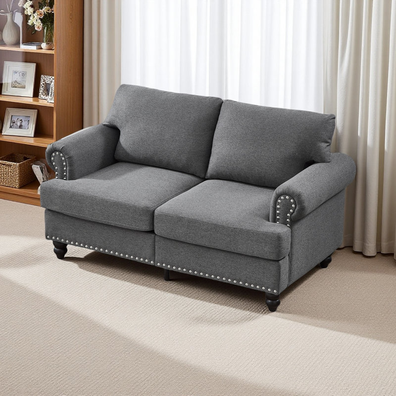 Canapé en tissu 59,5 po 59 po, Gris
