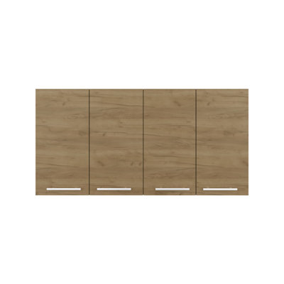 Armoire murale 120, quatre portes, deux armoires, deux tablettes, beige