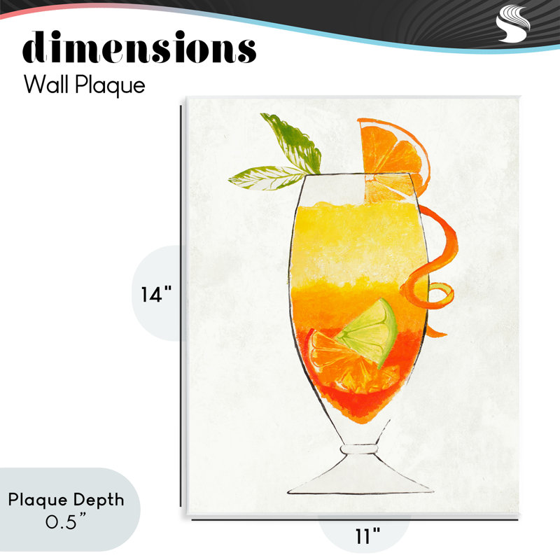 Plaque murale «Summer Cocktail Orange Fruit», conception par Lorenzo Collective