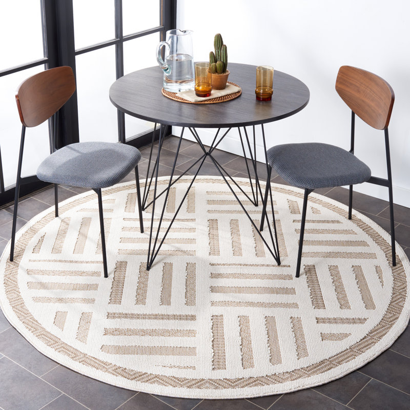 Daevon Performance Geometric Rug, Round 6'7"