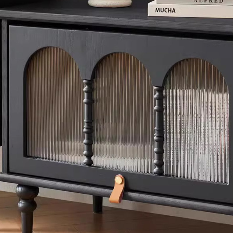 Meuble télé en bois massif de style français rétro, 78.74"