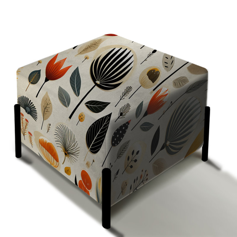 Charme scandinave rétro - repose-pieds carré Mid-Century