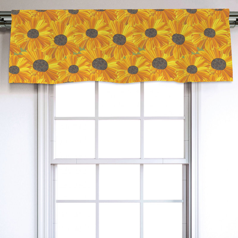 Sateen Floral Ruffled Window Valance