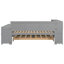 Lit de jour pleine grandeur avec tablettes de rangement, tiroirs, lit gigogne, station de charge, lumière DEL, bureau et armoire, gris-340194878