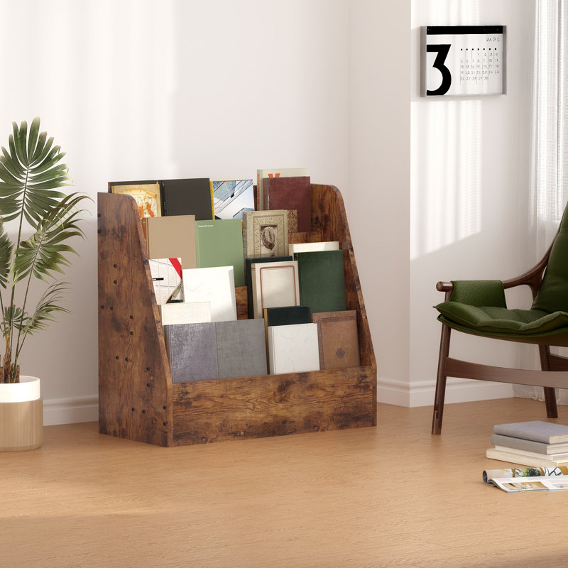 4 Sling Bookcase Display Stand Storage Bookshelf with 4 Shelves Book Display Rack, Black
