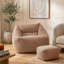 Natalia Corduroy Armchair Bean Bag and Square Footstool-69546805