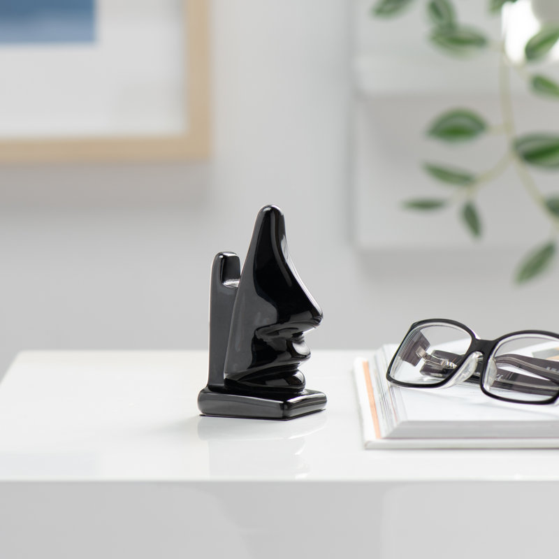 Boleslao Nose Modern Eyeglass Holder Desk Organizer, Black