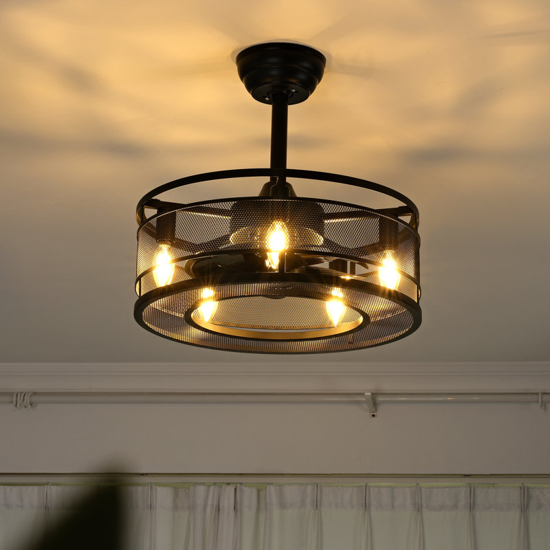 Ventilateur de plafond réversible en cage 18 "avec ensemble d'éclairage et télécommande Farmhouse