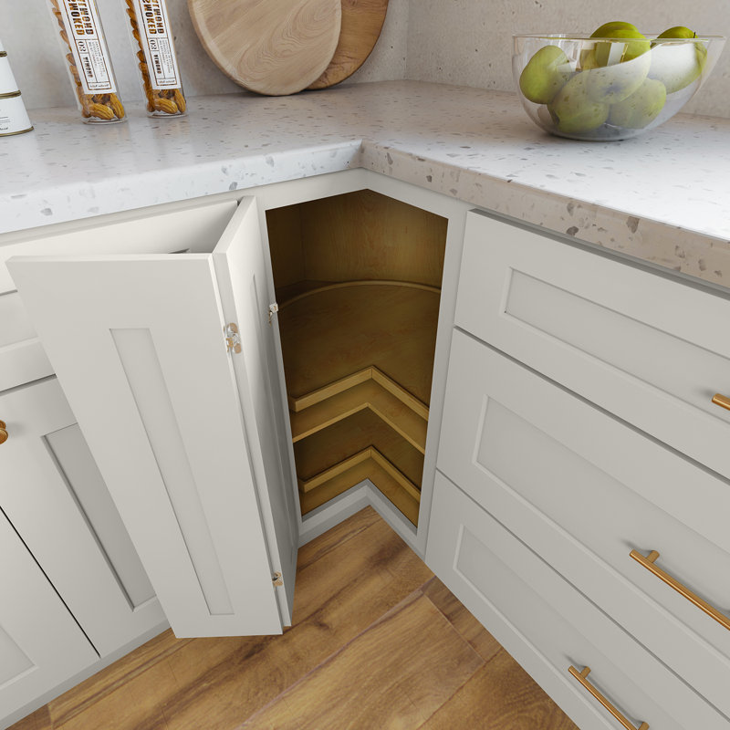Armoire Base Lazy Susan, Crème Shaker, L 33 po x H 34,5 po x P 24 po