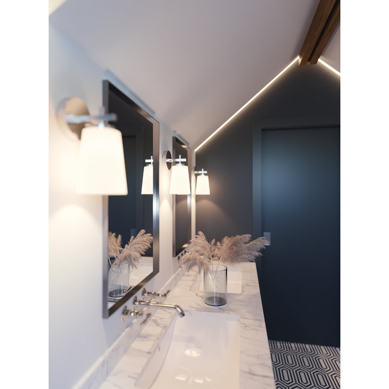 Crosston Armed Sconce, Satin Nickel, White