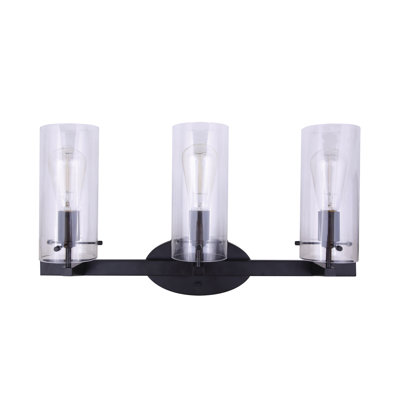 Éclairage pour meuble-lavabo noir à 3 lumières dimm Omak